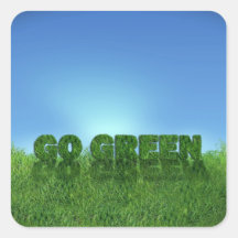 Go green square sticker