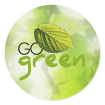 Go Green Round Stickers