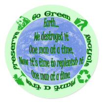 Go Green Round Stickers
