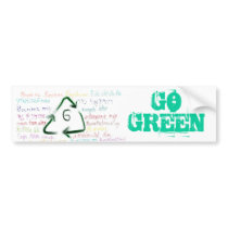 Go Green sticker bumper stickers