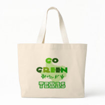 Go Green Texas Reusable Tote Bag by ecogreenbags Go Green Texas Reusable Tote Bag