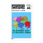 Go Green to Save All Nature's Colors Postage Stamp