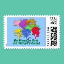 Go Green to Save All Nature's Colors stamps