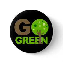 Go Green Tree Recycle Buttons