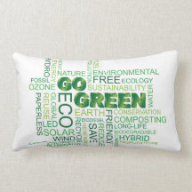 Go Green Word Cloud Pillow