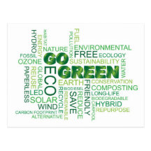 Go Green Word Cloud Postcard