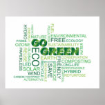 Go Green Word Cloud Poster