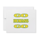 Go Humans Go (green/gold) Custom Invitation