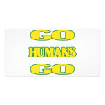 Go Humans Go (green/gold) Photo Cards