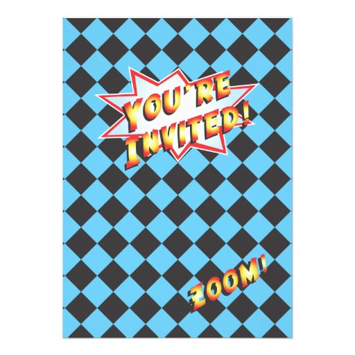 Go Kart Birthday Party Photo Insert Invitations
