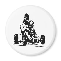 Go Kart Racing Refrigerator Magnet