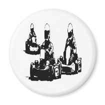 Go Kart Racing Refrigerator Magnet