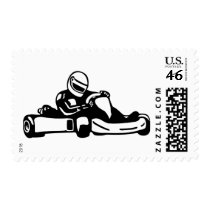 Go Kart Racing Postage Stamps