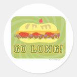 Go Long Round Stickers