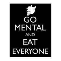Go Mental Bull Terrier Post Card