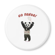 Go Panda Badminton Fridge Magnet