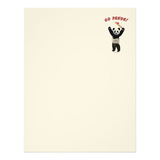 Go Panda Bear Cricket Customized Letterhead