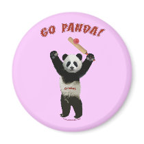Go Panda Bear Cricket Fridge Magnet