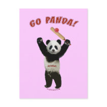Go Panda Bear Cricket Postcards