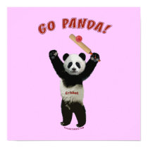 Go Panda Bear Cricket Poster