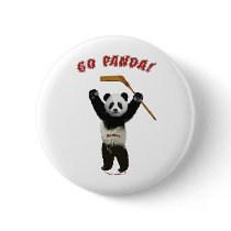 Go Panda Hockey Bear Buttons