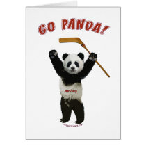 Go Panda Hockey Bear Card
