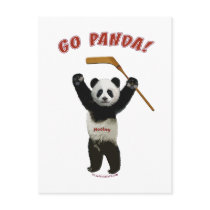 Go Panda Hockey Bear Postcards
