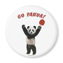 Go Panda Ping Pong Fridge Magnets