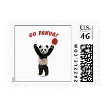 Go Panda Ping Pong Postage Stamps