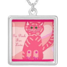 Go Pink for Love Kitty Valentine necklace