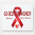 Go Red Defeat Heart Disease mousepads by quatrosales Go Red Defeat Heart Disease mousepads