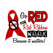 Go Red For Red Ribbon Week Postcard