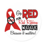 Go Red For Red Ribbon Week stickers