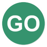 GO Sign Round Sticker