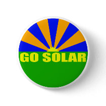 Go Solar (Green Sunrise Button) by irregulargoods Go Solar (Green Sunrise Button)