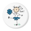 Go Team Blue Cheerleader Magnet