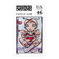 Go team hearts pixie postage stamp by valarie79 Go team hearts pixie postage stamp