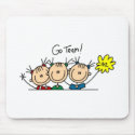 Go Team Three Cheerleaders Mousepad by stick_figures Go Team Three Cheerleaders Mousepad