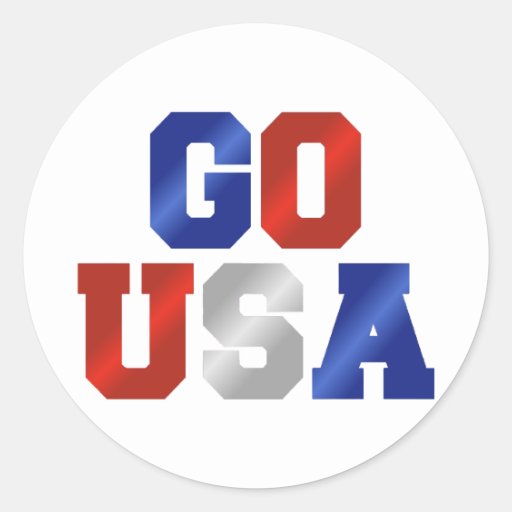 GO USA Red White Blue Stickers Zazzle