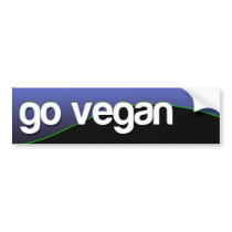 GO VEGAN - blue Bumper Stickers