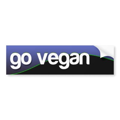 GO VEGAN - blue bumper stickers