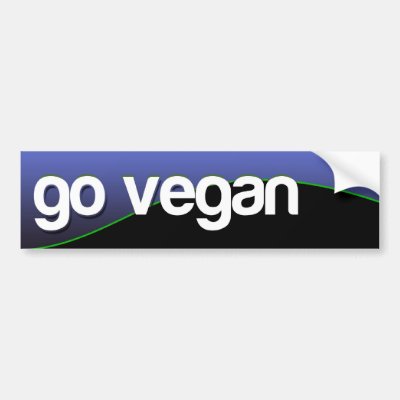 GO VEGAN - blue bumper stickers