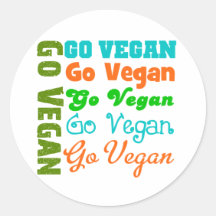 Go VEGAN Round Sticker