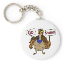 Go Vegan - Talking Turkey Key Chains