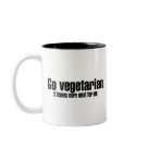 twotone_mug - Go vegetarian  It leaves more meat for me is the perfect shirt for the meatatarian.: Sizes  Available colors: black