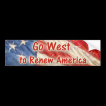 Go West to Renew America bumper stickers