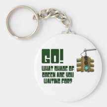 Go!  What Shade of Green Are You Waiting For? Keychains