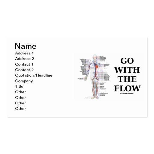 Go With The Flow (Circulatory System) Business Card Templates (front side)