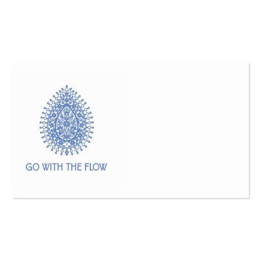 Go with The Flow Teardrop Business Card Template (front side)