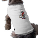 Goalie blocking puck with face dog tee shirt